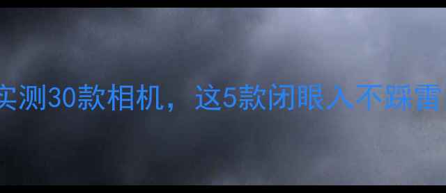 图片 画质天花板！全网实测30款相机，这5款闭眼入不踩雷📸保姆级选购指南1