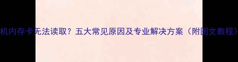 图片 相机内存卡无法读取？五大常见原因及专业解决方案（附图文教程）1