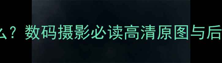 图片 相机原片是什么？数码摄影必读高清原图与后期处理全攻略2