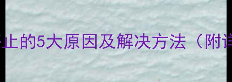 图片 相机短片自动停止的5大原因及解决方法（附详细排查步骤）1
