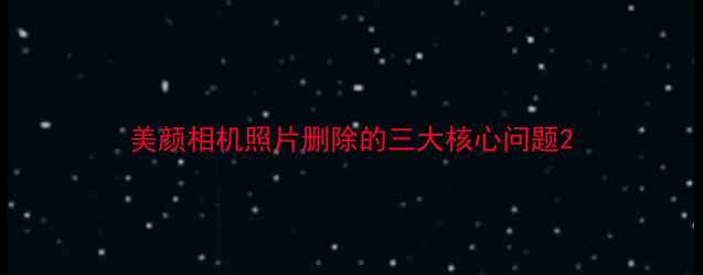 图片 美颜相机照片删除的三大核心问题2