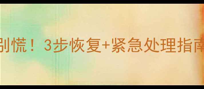 图片 📁电脑文档丢失别慌！3步恢复+紧急处理指南（附免费工具）