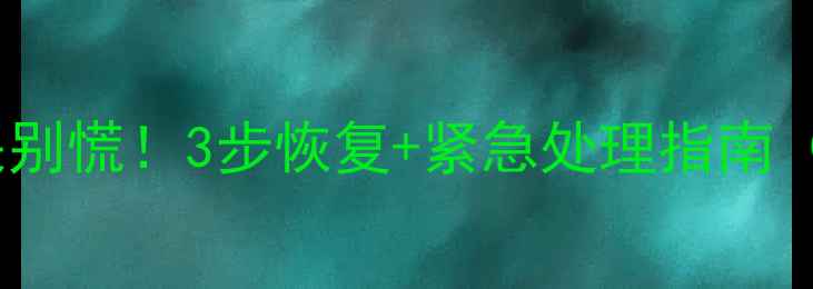 图片 📁电脑文档丢失别慌！3步恢复+紧急处理指南（附免费工具）2