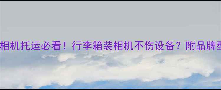 图片 📸最新指南：相机托运必看！行李箱装相机不伤设备？附品牌型号安检清单1