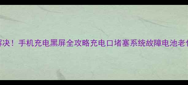 图片 🔋5步解决！手机充电黑屏全攻略充电口堵塞系统故障电池老化全📱1